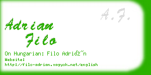 adrian filo business card